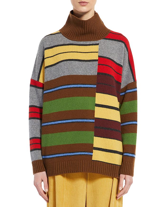 Weekend Max Mara Zitto Striped Mock Neck Sweater | Bloomingdale's