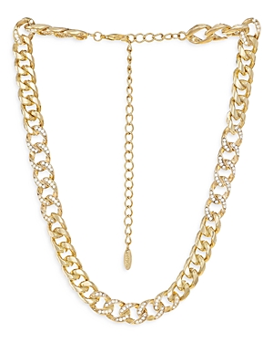 Ettika Life of Links Crystal & 18K Gold Plated Necklace, 14