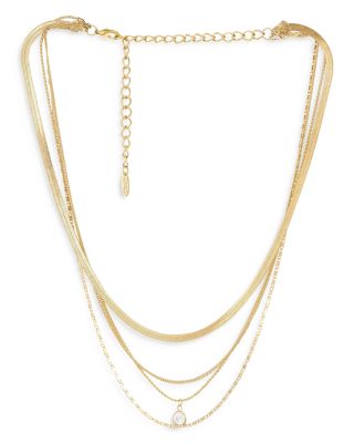 Ettika - All the Chains 18K Gold Plated Layered Necklace, 13-15"