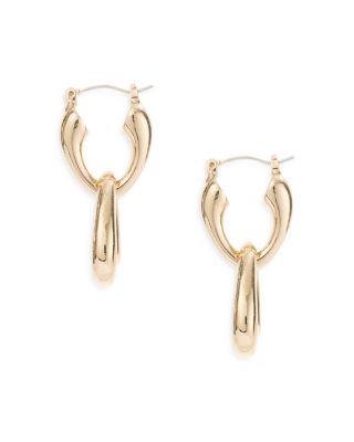 Double Dangle Hoop Earrings in 18K Gold Plate