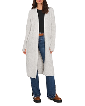Vince Camuto Plus Size Cozy Open Front Duster Jacket In Silver Heather