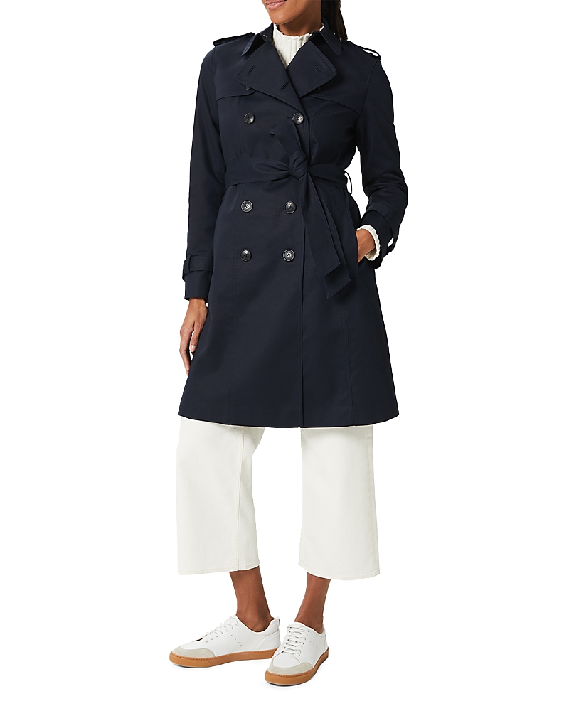 Hobbs London Petites Saskia Trench Coat In Navy