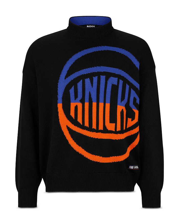 BOSS BOSS Relaxed Fit Knicks Basketball Sweater Bloomingdale s