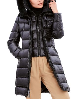 Kat Shearling Trim Down Puffer Coat