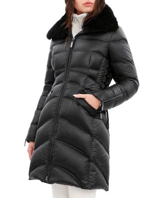 Cloe Shearling Hooded Quilted Coat