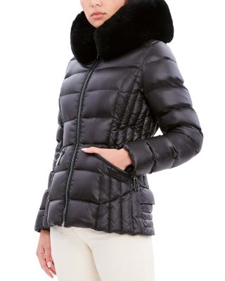 Nikki Shearling Trim Puffer Coat
