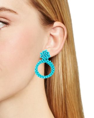  Beaded Hoop Drop Earrings - Exclusive