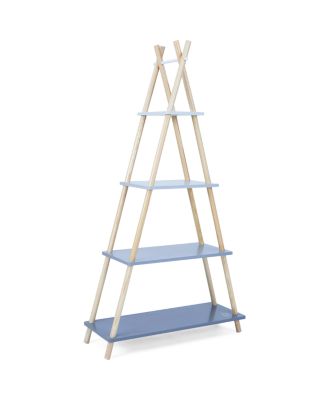 Teamson - Kids Simplicity Pyramid Shelf Bookcase Kids Furniture Grey - Ages 3-7