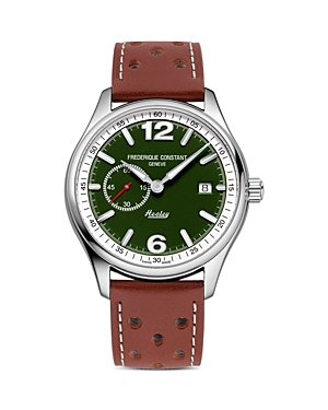 Shop Frederique Constant Vintage Ralley Healey Watch, 40mm In Green/brown