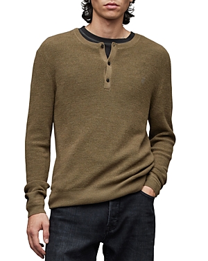 Allsaints Ivar Merino Wool Relaxed Fit Button Sweater