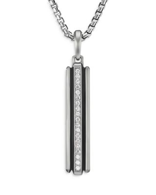 Men's Deco Ingot tag with Pav&eacute; Diamonds, 44mm