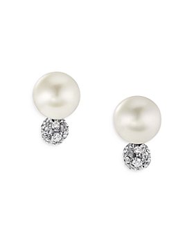 David Yurman - Cultured Freshwater Pearl & Pavé Solari Stud Earrings with Diamonds