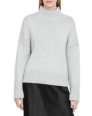 VINCE RIBBED TRIM MOCK NECK SWEATER