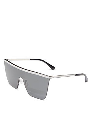 Jimmy Choo Leah Shield Sunglasses, 99mm In Silver/gray Solid
