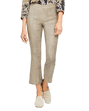 Nydj Pull-on Ankle Slim Bootcut Faux Suede Pants In Saddlewood