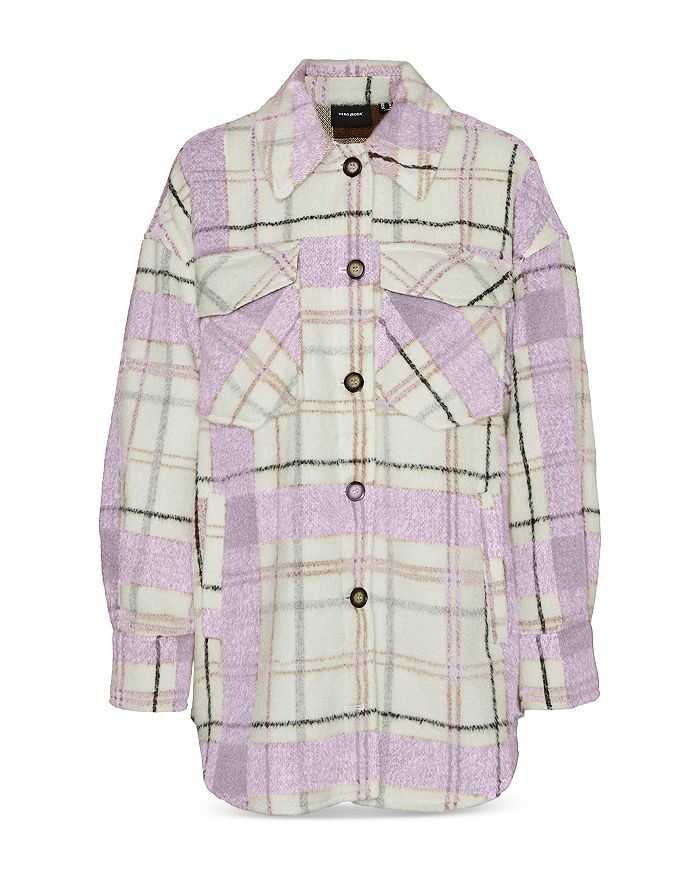 Vero Moda Leslie Brushed Plaid Shirt Jacket | Bloomingdale's