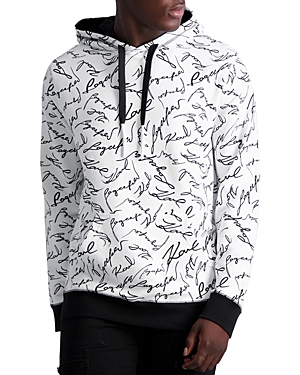 Karl Lagerfeld Paris allover signature print hoodie