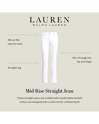 Mid Rise Straight Jeans in White
