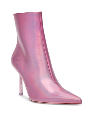 Steve Madden Women's Elysia Pointed Toe High Heel Booties In Pink Irisdescent