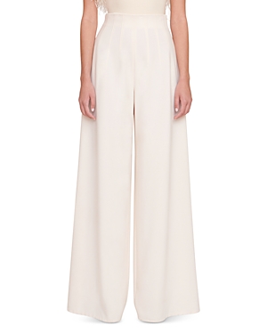 Staud Mitchell Wide-leg Cotton-blend Pants In Ecru