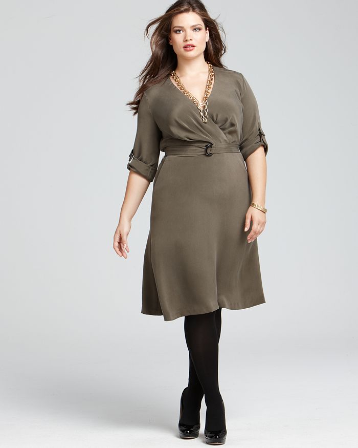 Lafayette 148 New York Plus Size Matilda Sandwashed Silk Dress