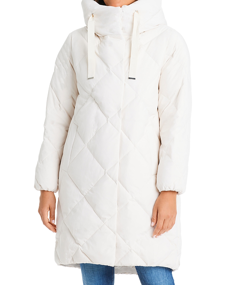 Sanctuary Hooded Down & Feather Fill Puffer Coat In Ivory