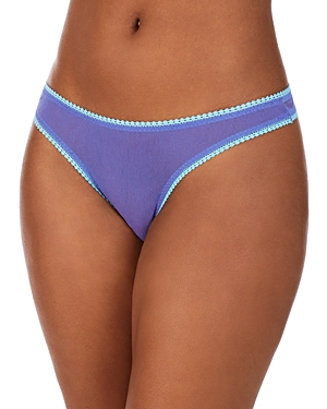 On Gossamer Mesh Hip G-string In Blue Iris