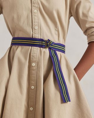 Girls' Chino Shirt Dress with Belt - Little Kid, Big Kid