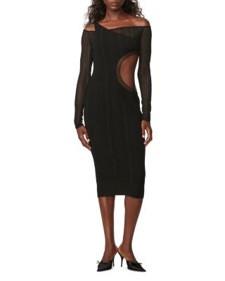Hervé Léger - Sheer Layered Cutout Midi Dress