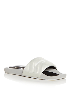 Alexander Wang Women's Logo Pool Slides In Pale Mint