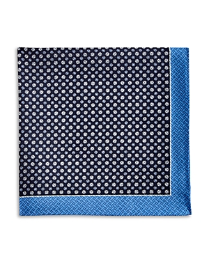 The Men's Store At Bloomingdale's Medallion Neat Border Silk Pocket Square - 100% Exclusive In Navy/blue