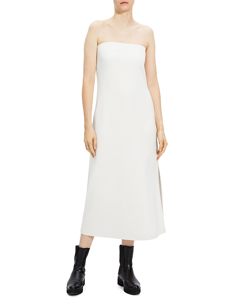 Theory Strapless Midi Dress In Rice