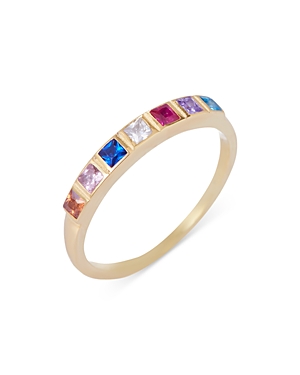 Argento Vivo Multicolor Princess Cut Stone Ring