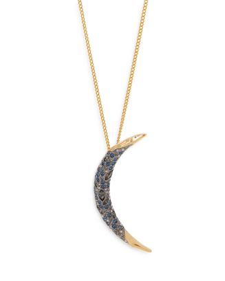 Alexis Bittar Pavé Moon Long Pendant Necklace, 32