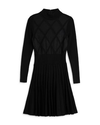 knee length dresses for ladies Black | Sleeveless Lace Applique Midi Dress main image 1