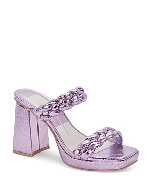 Dolce Vita Women's Ashby Braided Two-band Platform Sandals Women's Shoes In Lilac Crackled