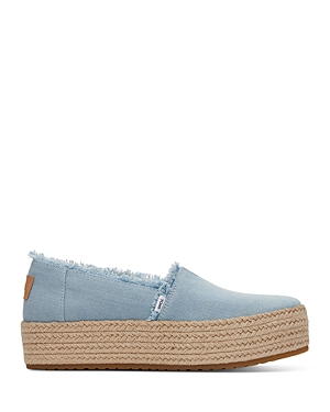 Shop Toms Women's Valencia Platform Espadrille Flats In Light/pastel Blue