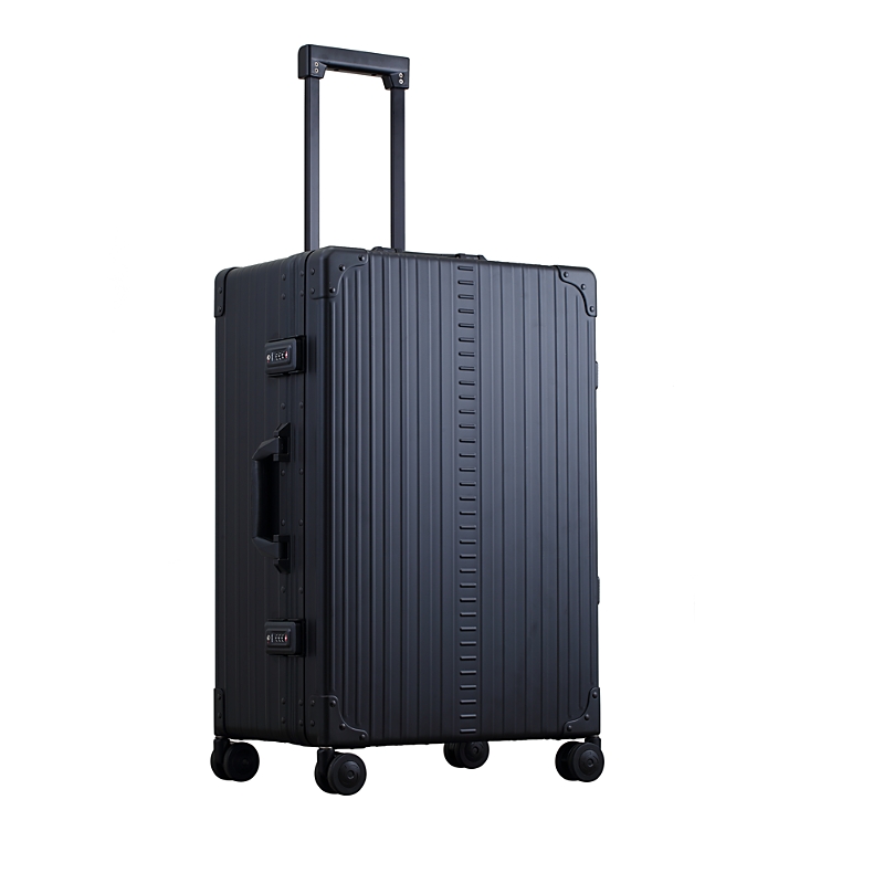 Aleon Traveler 26 Aluminum Spinner Suitcase In Black