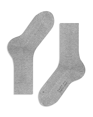 Shop Falke Sensitive London Cotton Blend Solid Socks In Light Gray
