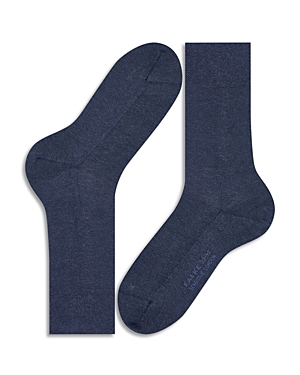 Shop Falke Sensitive London Cotton Blend Solid Socks In Navy Melange