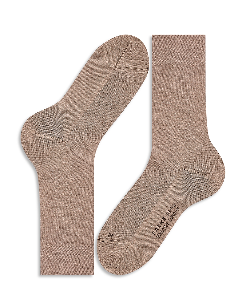 Shop Falke Sensitive London Cotton Blend Solid Socks In Nutmeg Melange