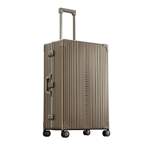 Aleon Macro Traveler Aluminum Spinner Suitcase In Brown