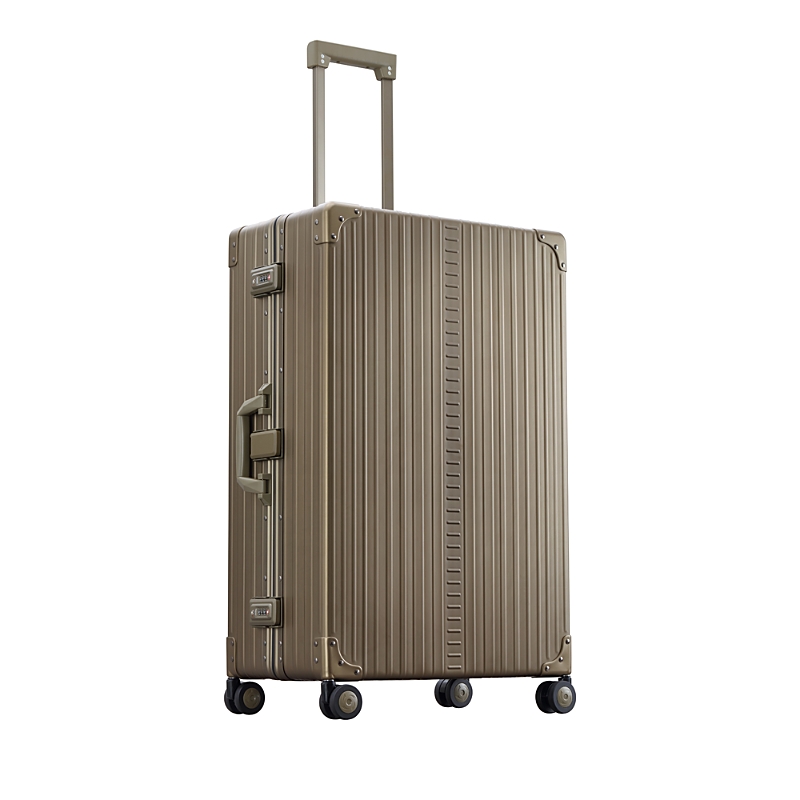 Aleon Macro Traveler Aluminum Spinner Suitcase In Brown