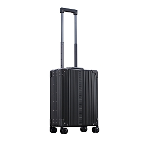 Aleon 21 Aluminum Vertical Spinner Carry On Suitcase In Black