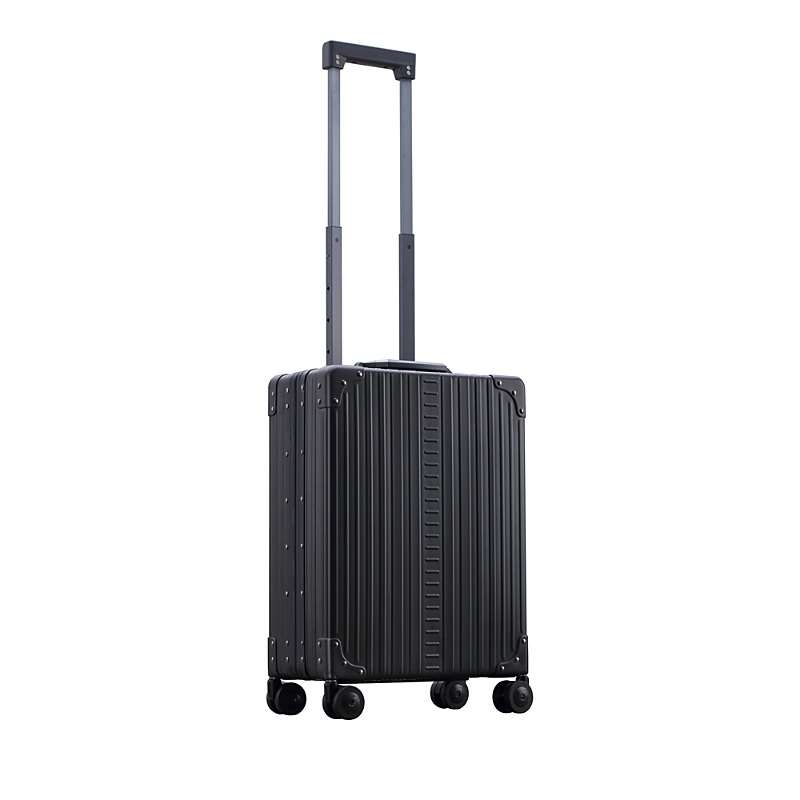 Aleon 21 Aluminum Vertical Spinner Carry On Suitcase In Black