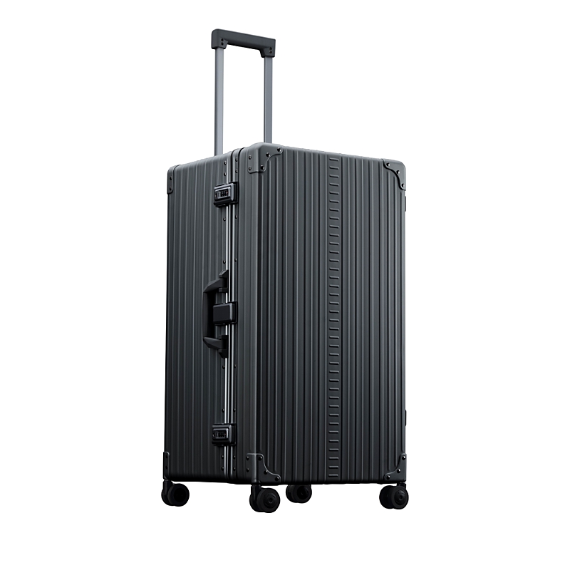 Aleon Aluminum International Trunk Spinner Suitcase In Black
