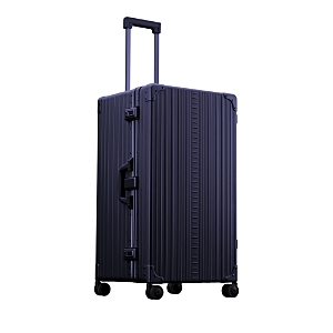 Aleon Aluminum International Trunk Spinner Suitcase In Blue