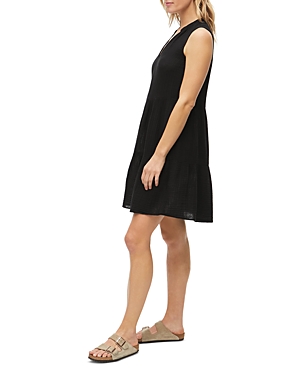 Michael Stars Daisy Cotton Gauze Babydoll Dress In Black
