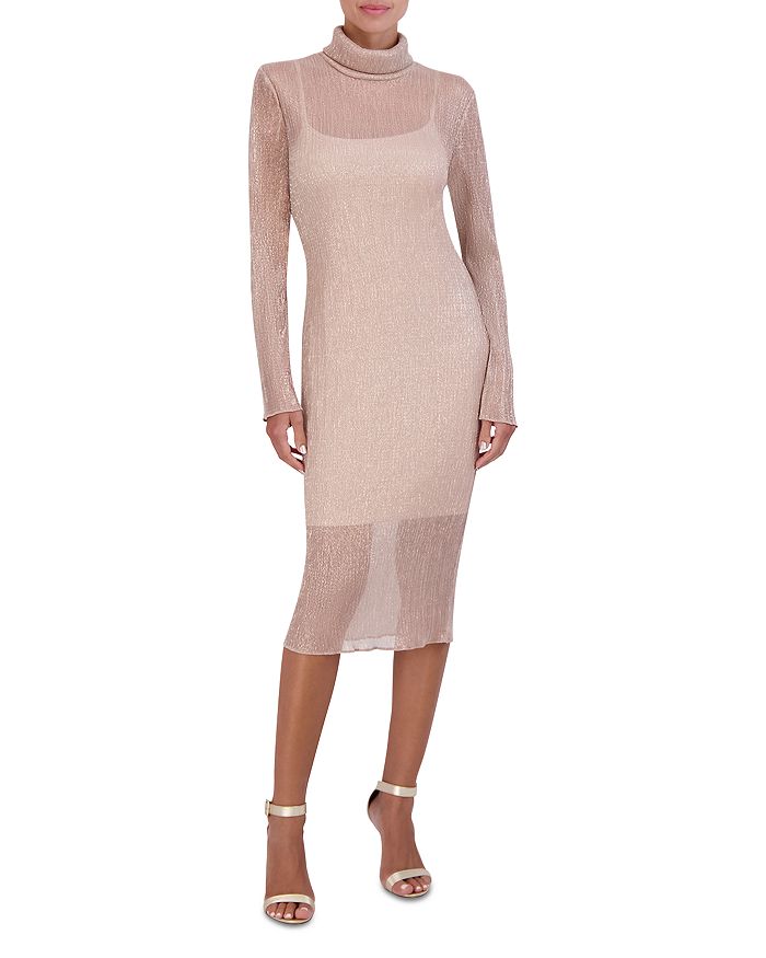 BCBGMAXAZRIA Metallic Midi Dress Bloomingdale s