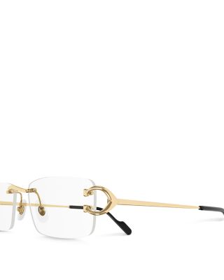  Signature C 24K Gold Plated Rimless Square Optical Glasses, 56mm